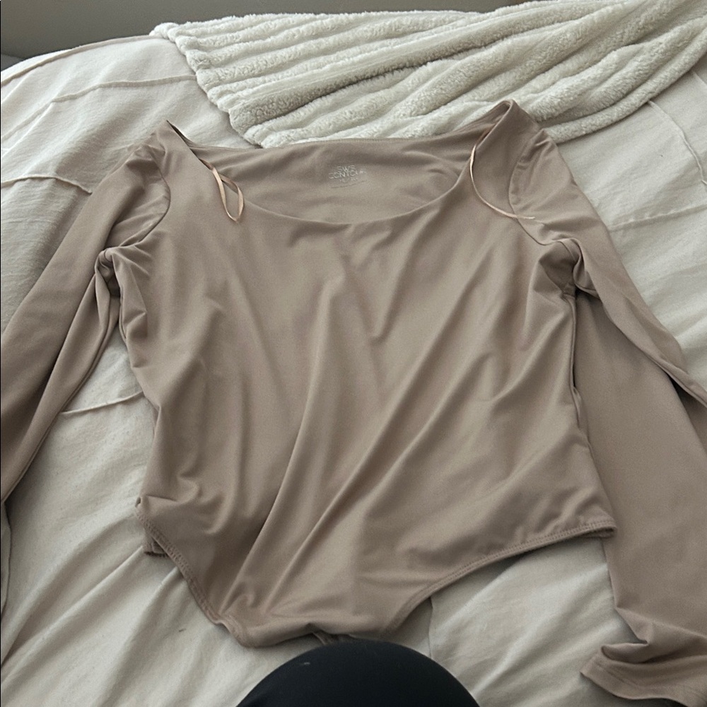 Elegant Beige Long Sleeve Bodysuit